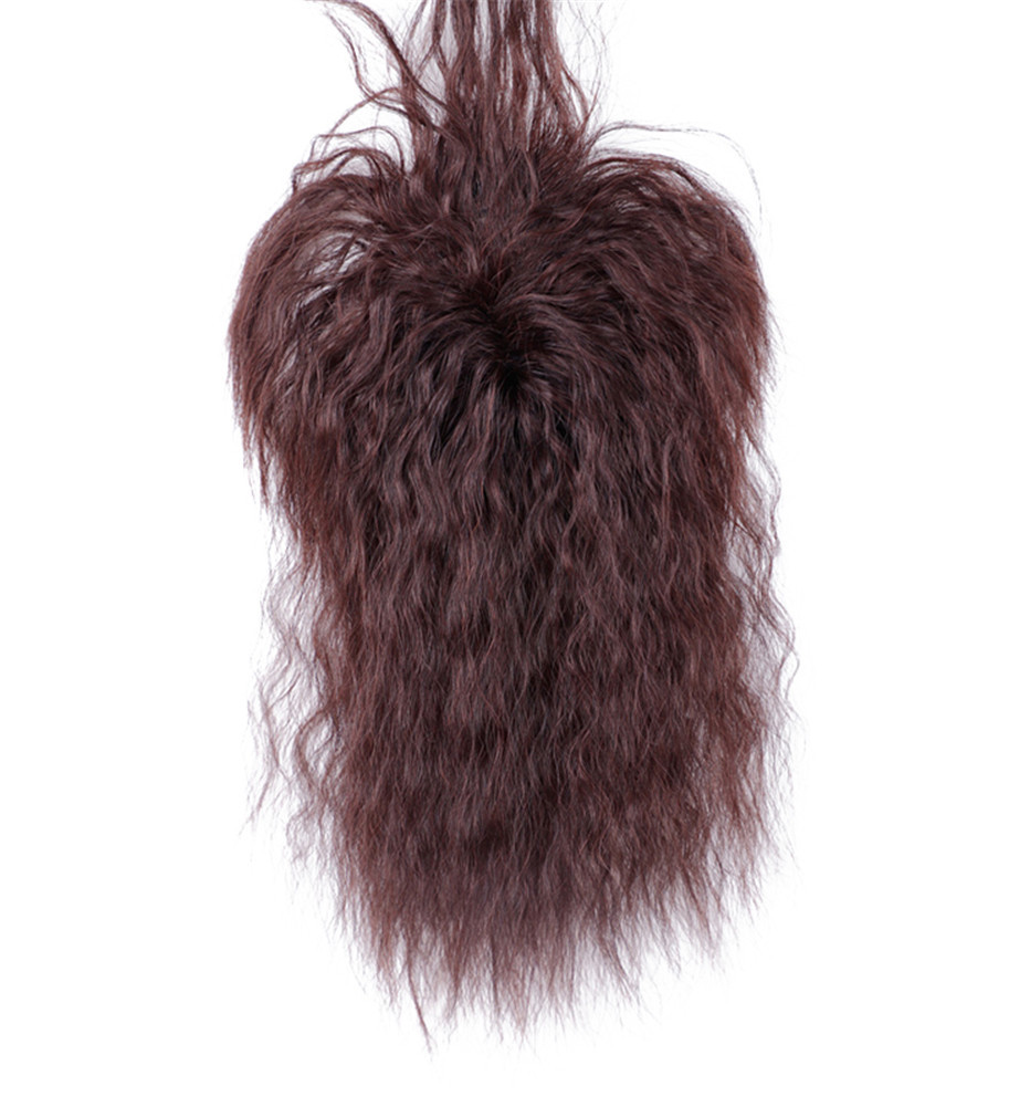 25cm kinky Curly Virgin Human Hair Topper Clip in Hair Top Piece Bangs Extension