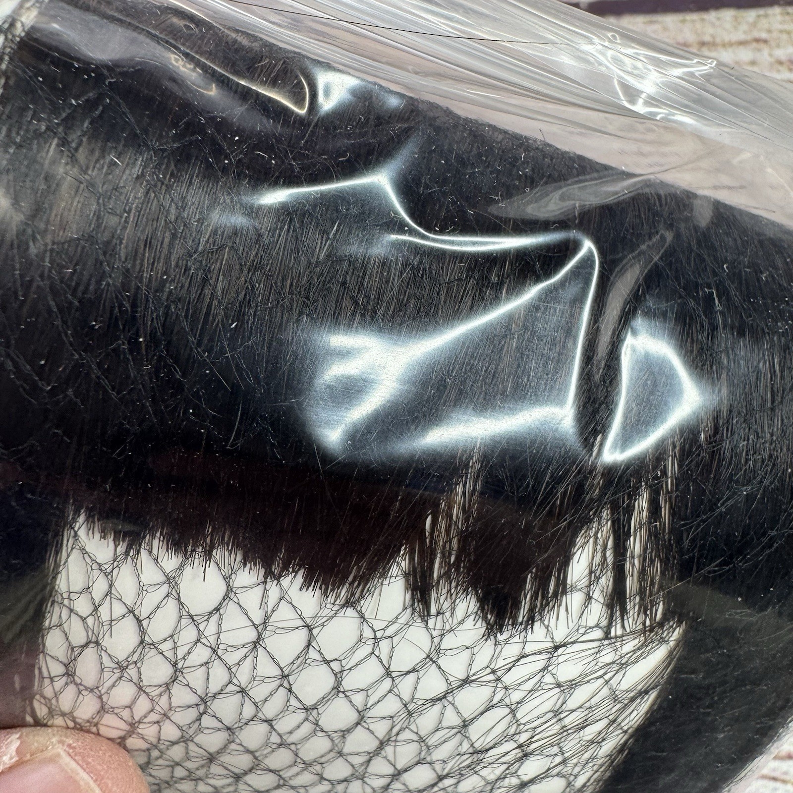 Real Human Hair Clip On Bangs Brown Black Wispy Fringe w/ Temples