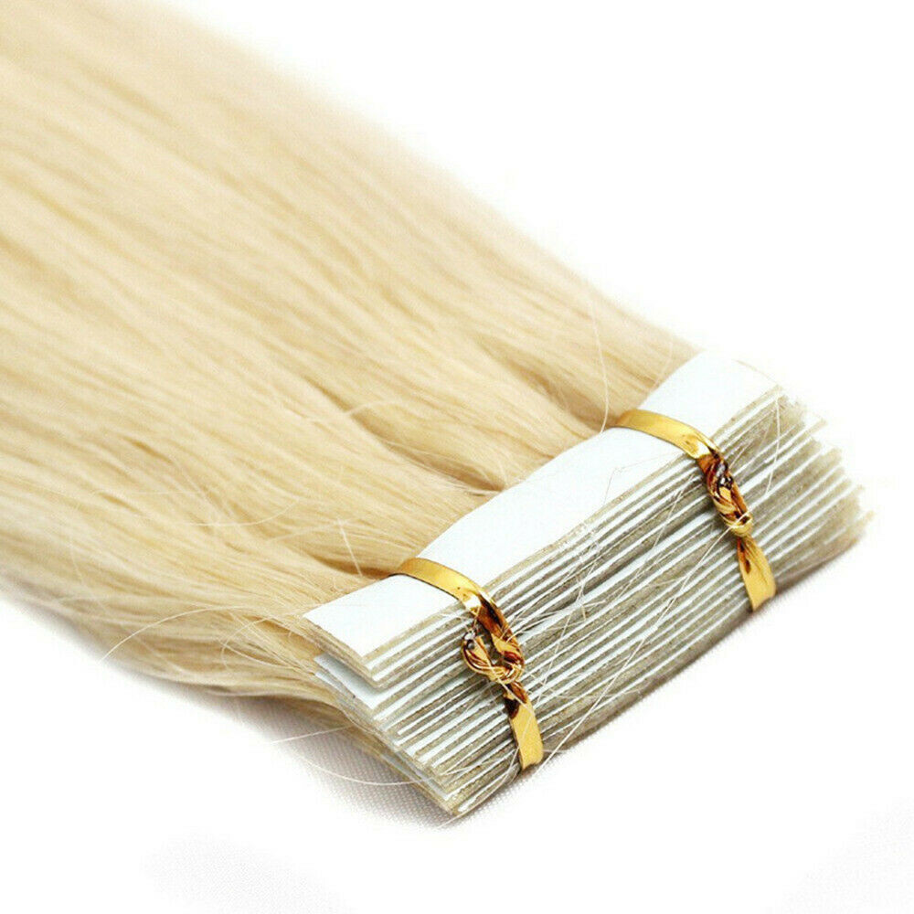 Seamless Tape-in Human Hair Extensions Double Sided Adhesive Skin Weft Real Hair