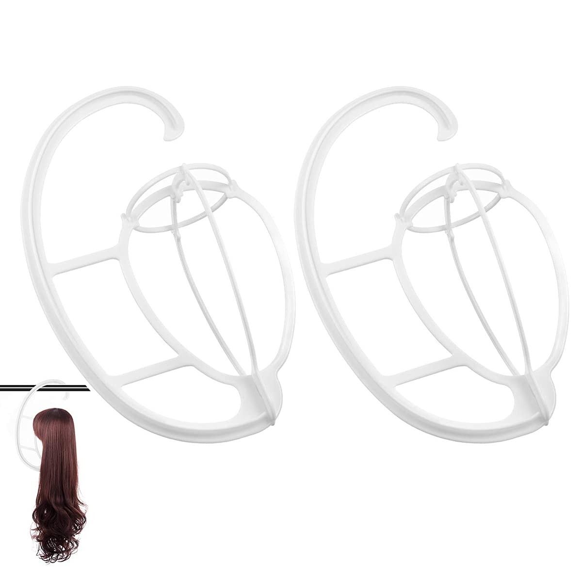 Dreamlover Wig Stand Hangers, 2 Sets 2 Count (Pack of 1), White