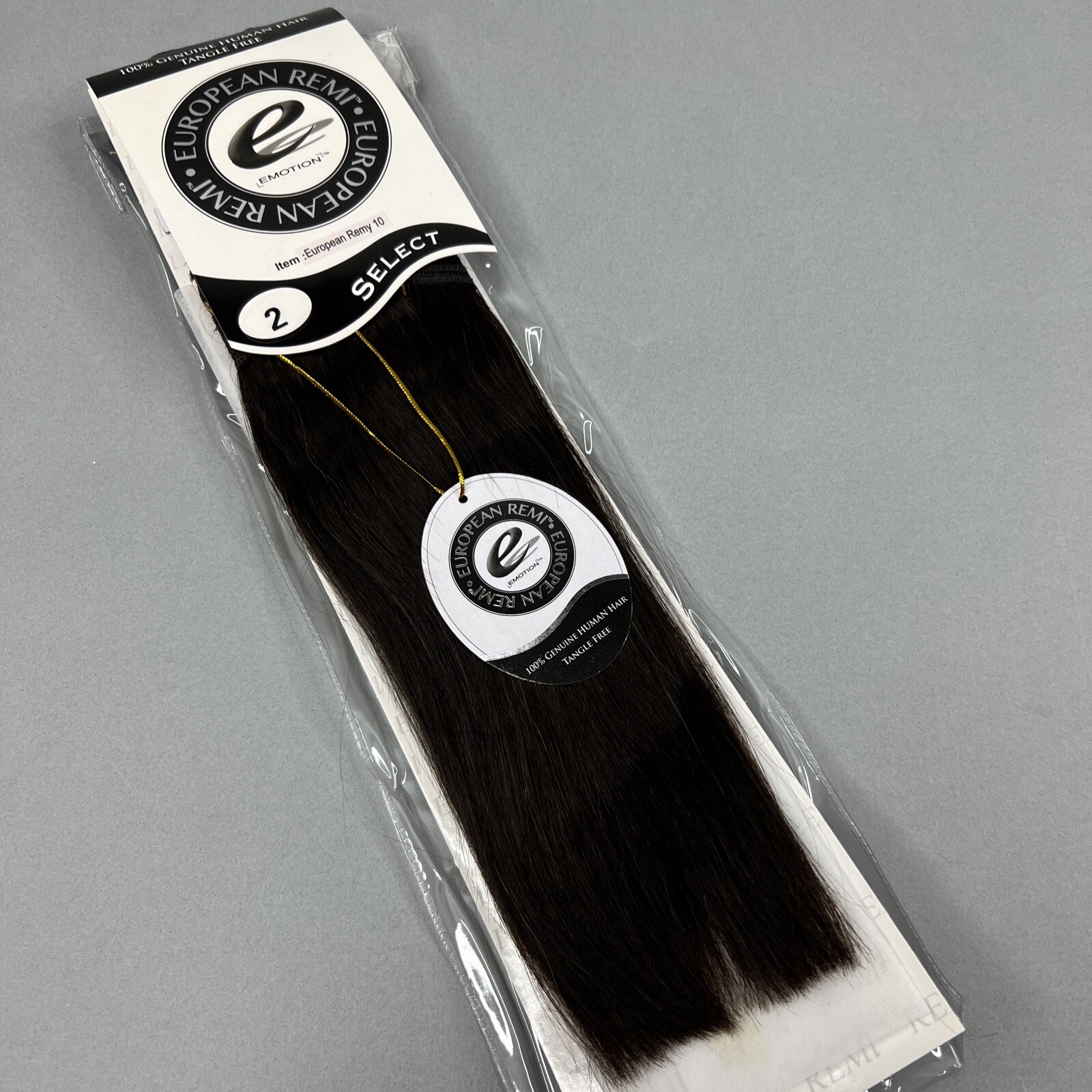 10” Straight #2 Darkest Brown European Remi 100% Human Hair Track Weft Extension
