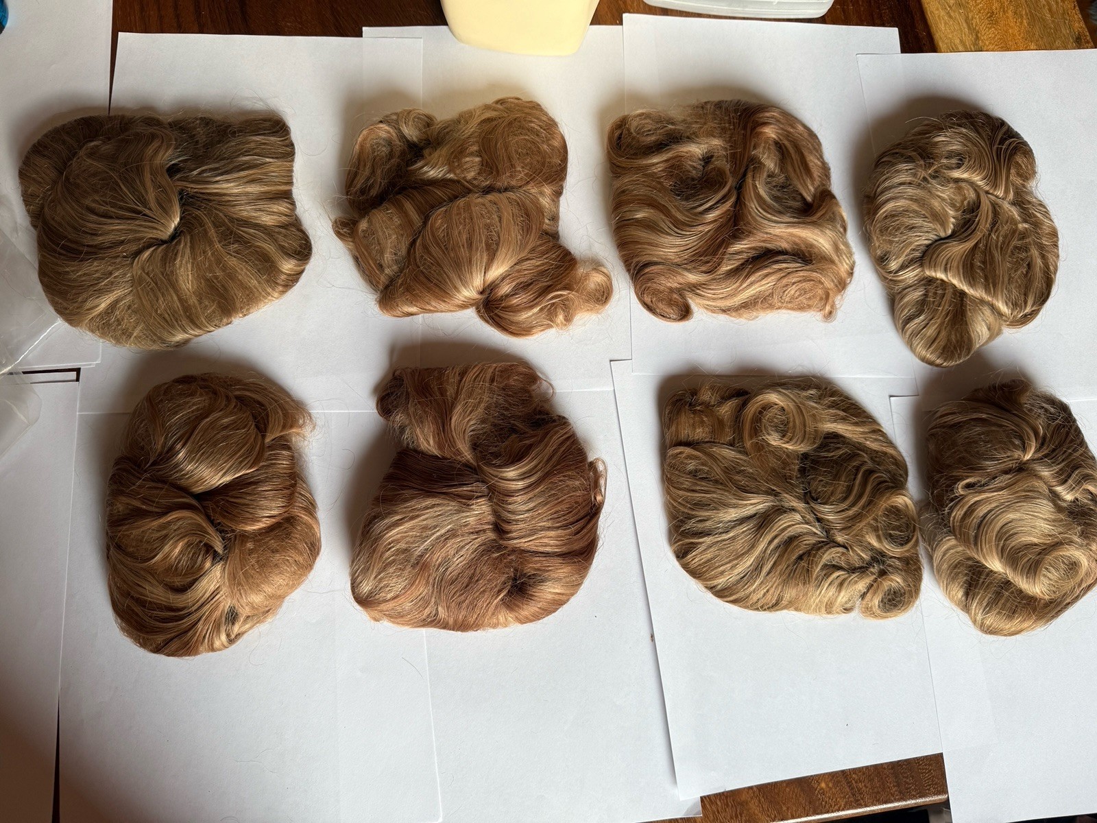 Large 100% Human Hair Wiglet Brown Hazelnut Curly Thick Indian Extension Clip