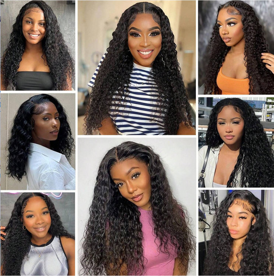 5×5 Water Wave Transparent Lace Wigs 250% Denssity Natural Color Wigs Human Hair