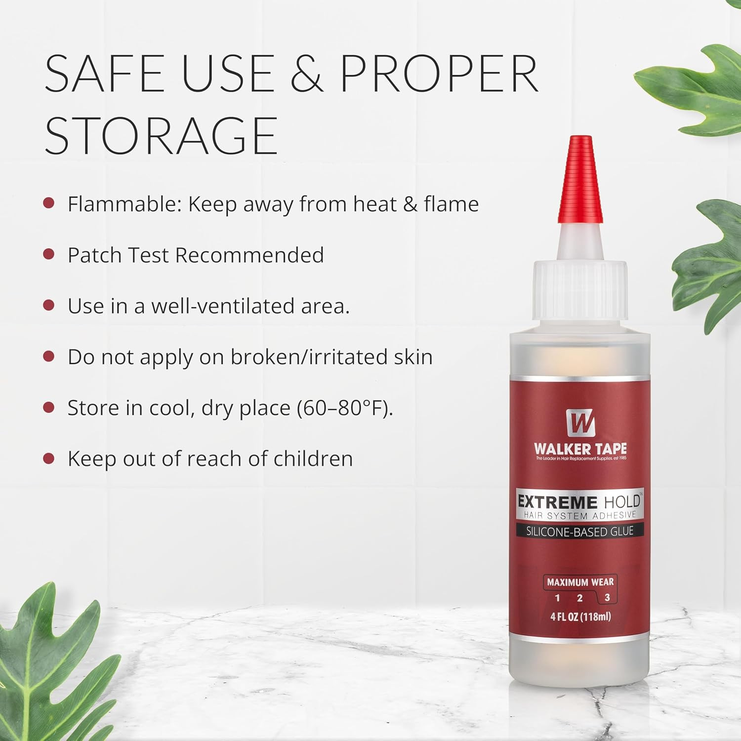 Extreme Hold Adhesive 4 Fl Oz Squeeze Bottle for Wig Installs, Lace Systems, Tou