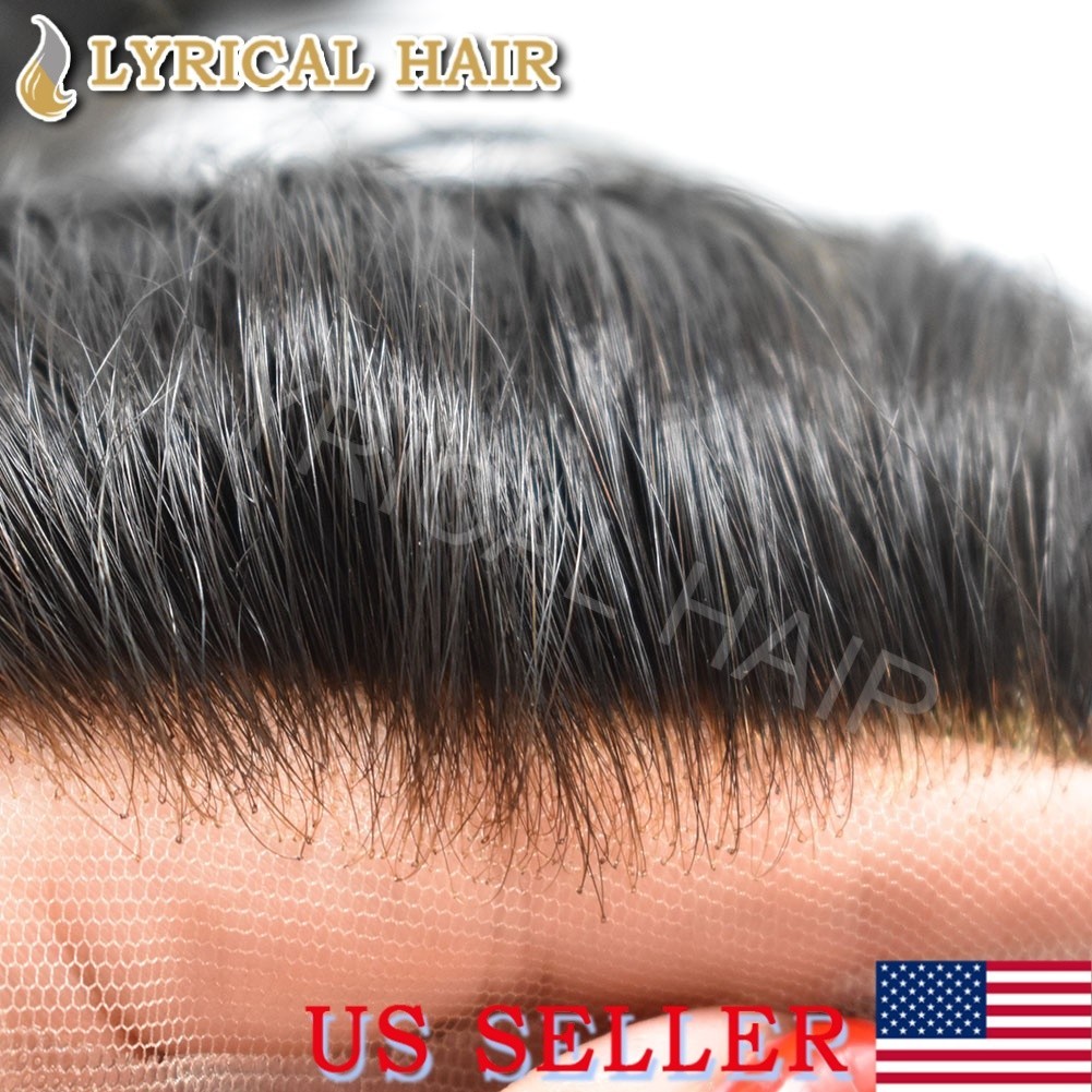 Lyrical Hair Full French Lace Men Toupee Natural Human Hair Piece System Wigs