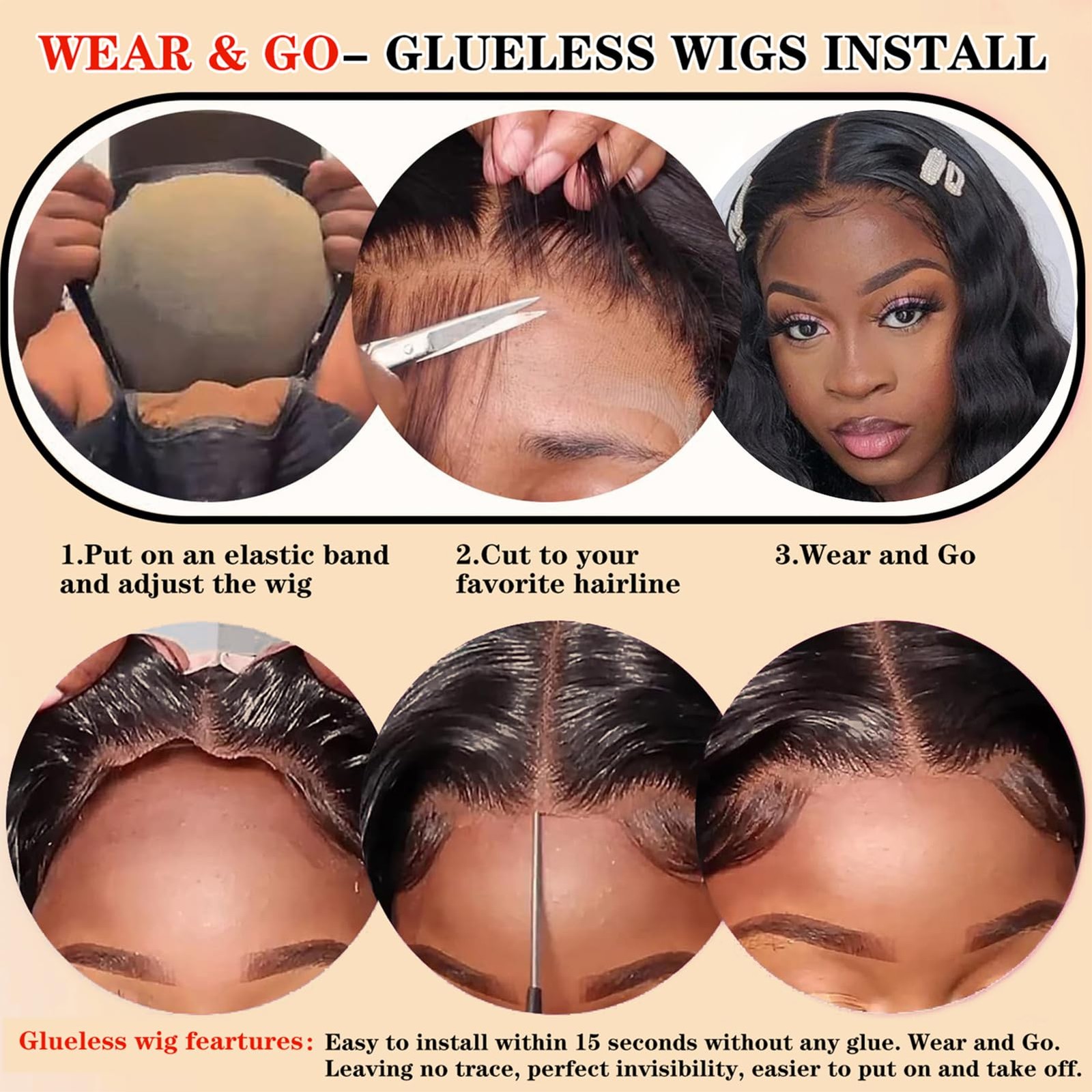Royal Impression Loose Wave Wear And Go Glueless Wigs Human Hair Pre Plucked