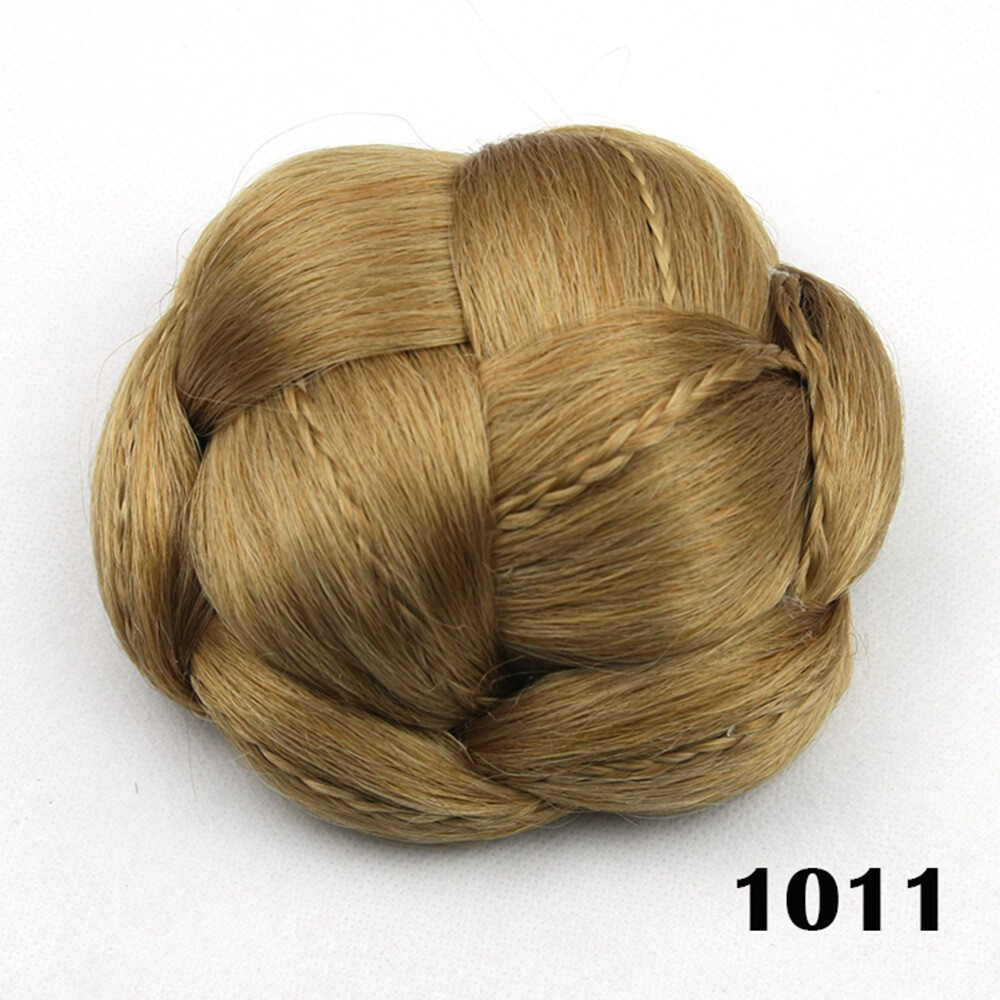 Braids Bun Chignon for Women Brides Clip in Hairpiece Princess Hair Bun Wig Updo