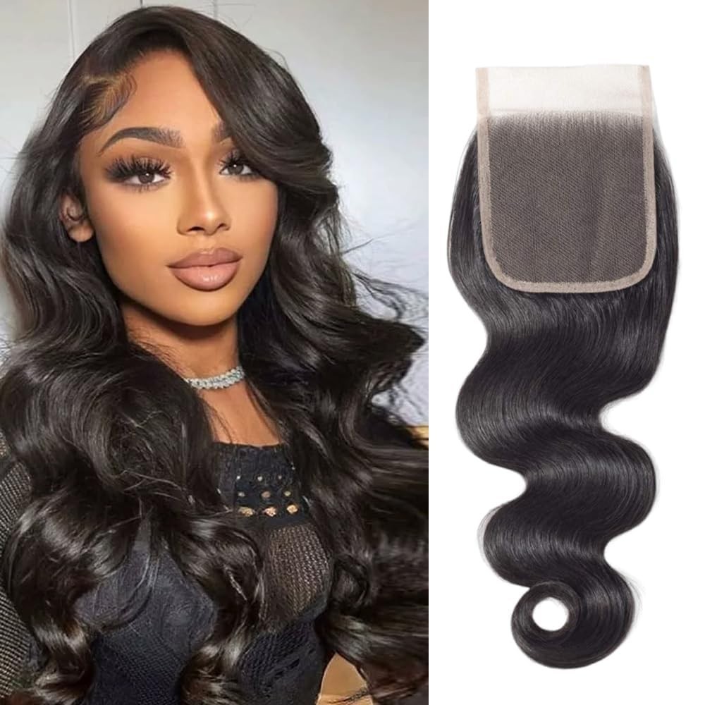 4×4 Human Hair Lace Closure Body Wave HD Lace Closure 8 Inch Natural Black