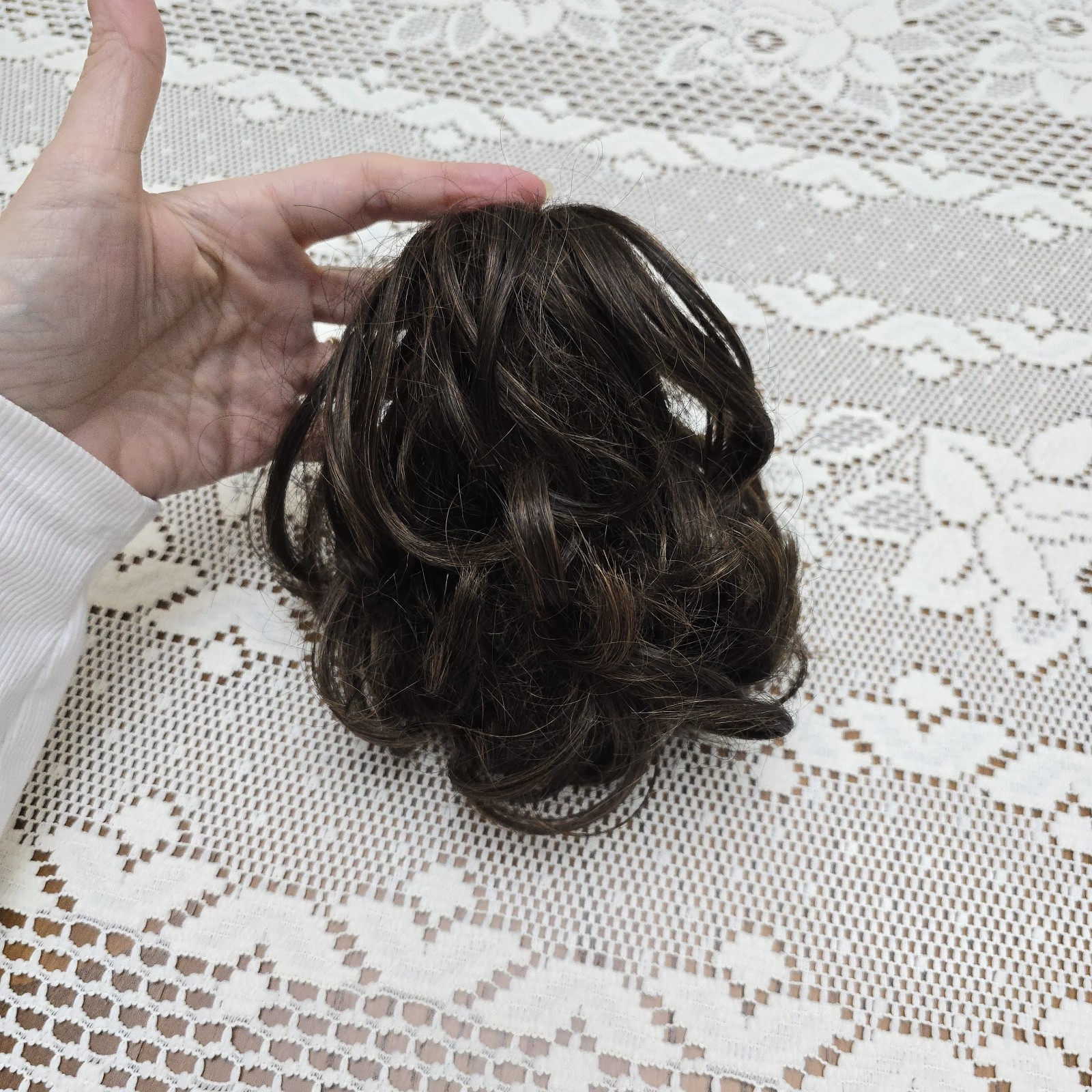 Japanese Synthetic Hair Claw Clip Short Messy Ponytail Dark Brown Hairpiece