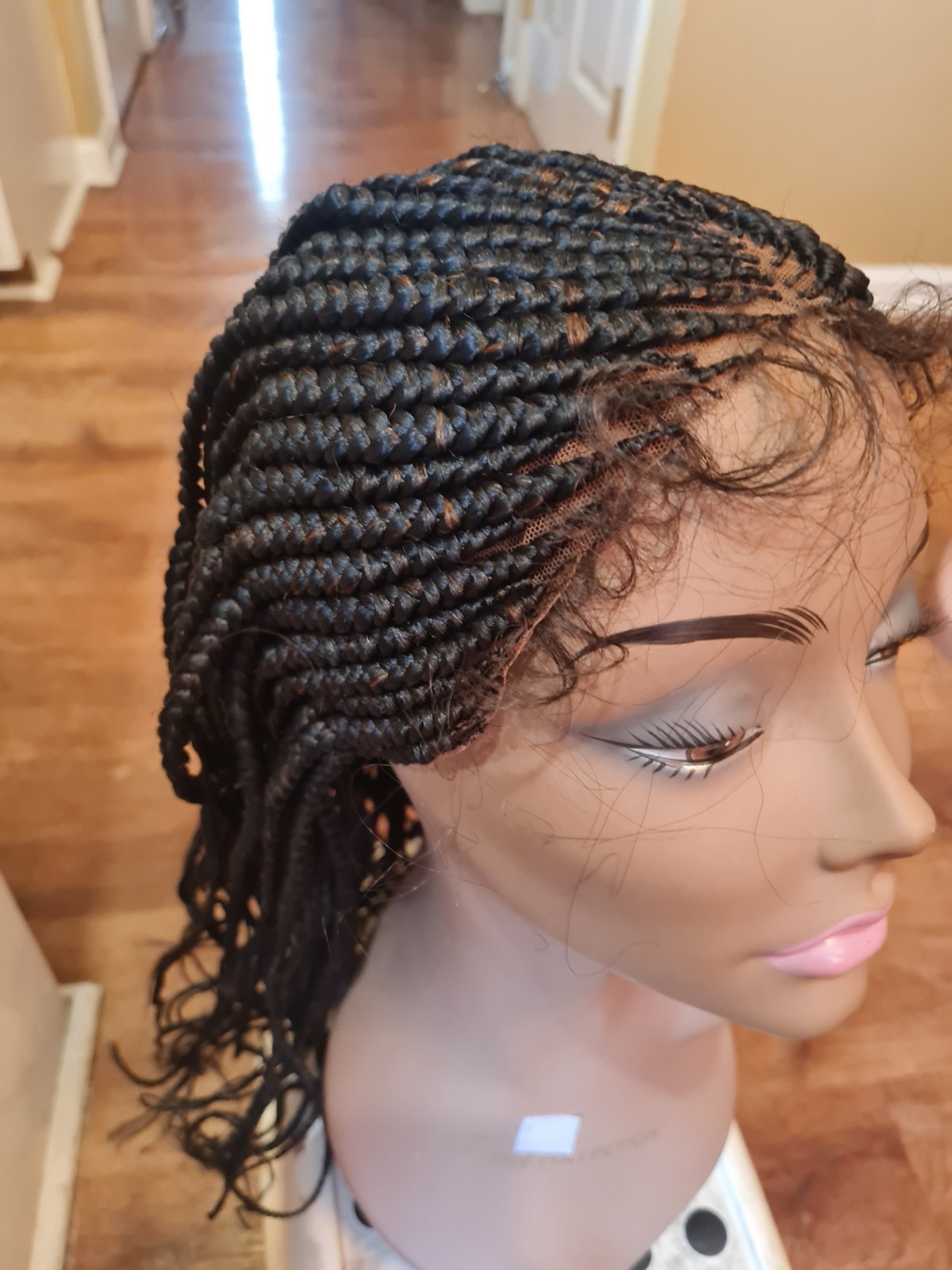 Braided Wig For Black Women Cornrow Braids Lace Front Synthetic Fiber
