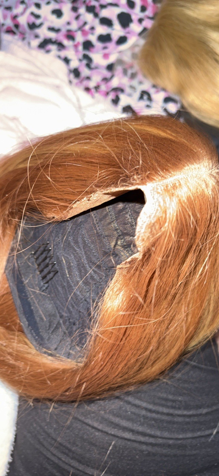 Long Straight Strawberry Blonde Lace Front Layered Synthetic Free-Part Wig
