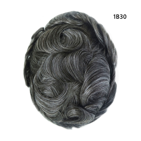 Durable Mens Skin Toupee Injected PU Human Hair System Replacement Wig Men 8X10