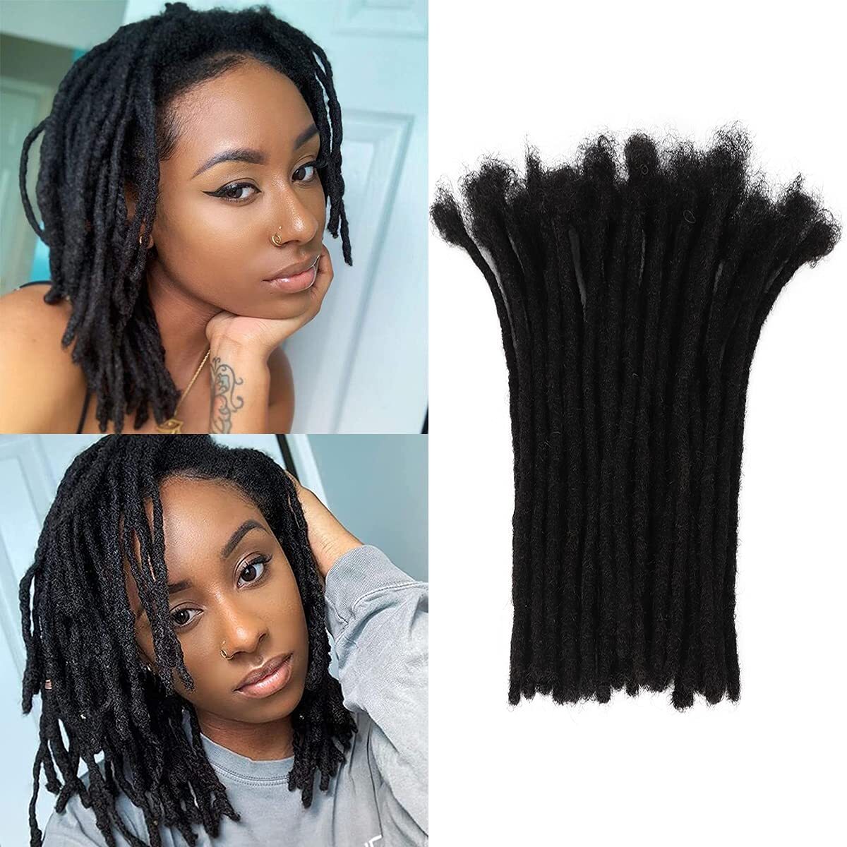 Dreadlock Human Hair Extensions Real Indian Hair Hand Tied Permanent Loc Hair