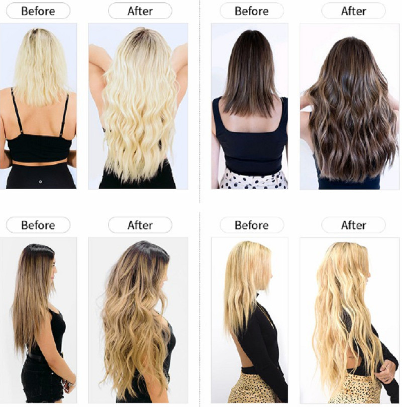 Thick Weft Hair Extensions Double Weft Sew In Weave Remy Human Hair Shine Color