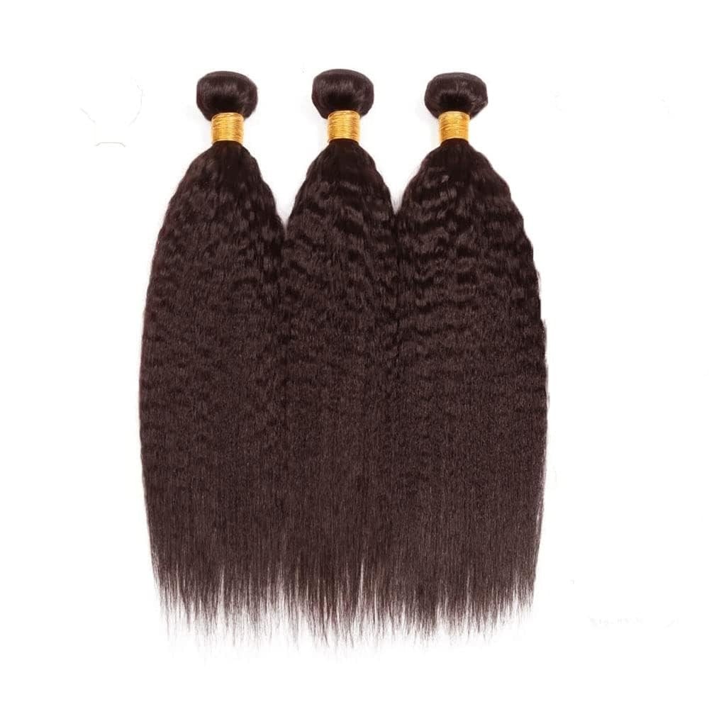 Giginger Brazilian Human Hair Bundles 24 26 28 Inch Chocolate Brown Yaki Wave