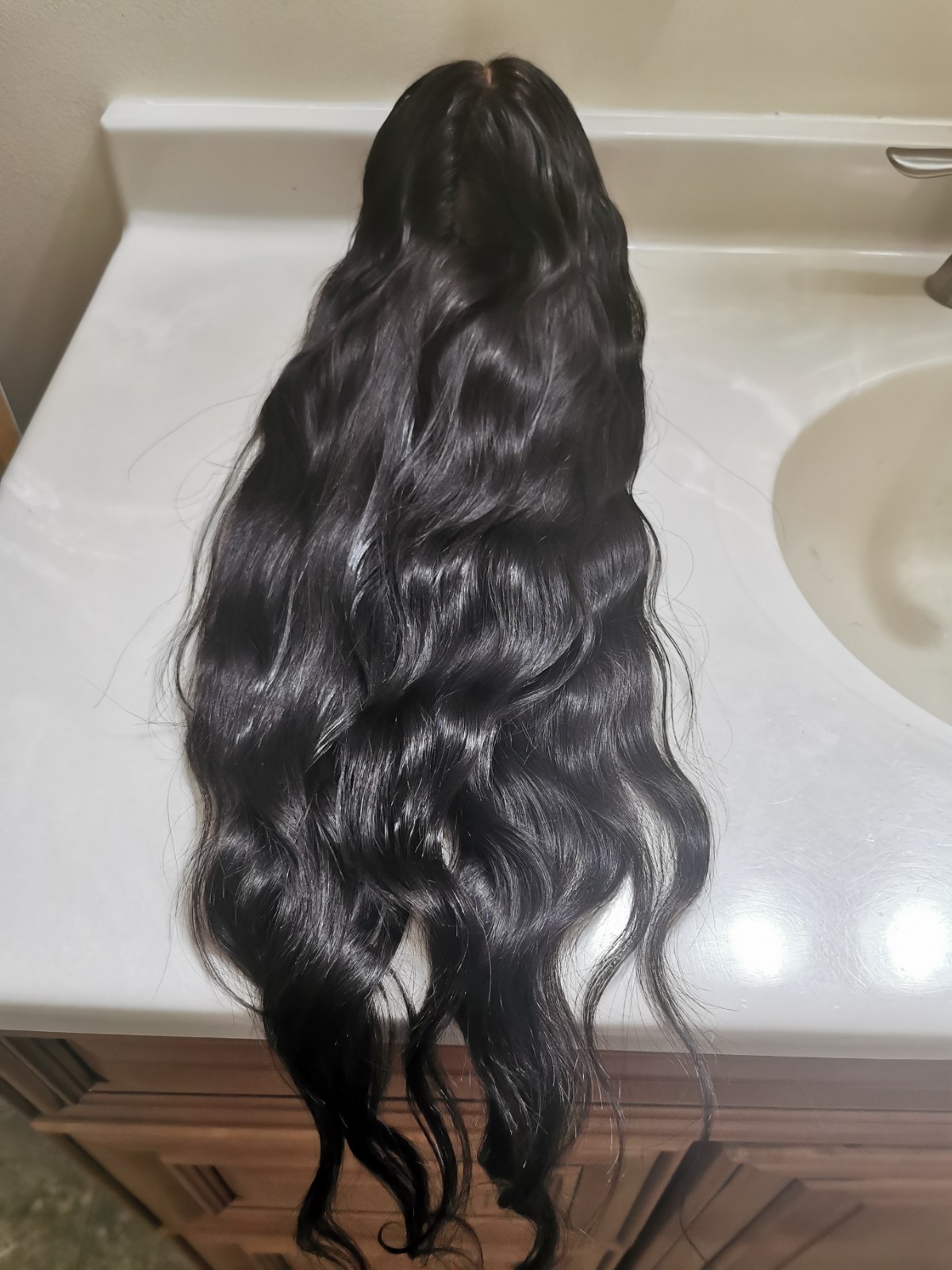 High Quality Full Lace Wig Natural Black Straight Human Hair Wig 28″