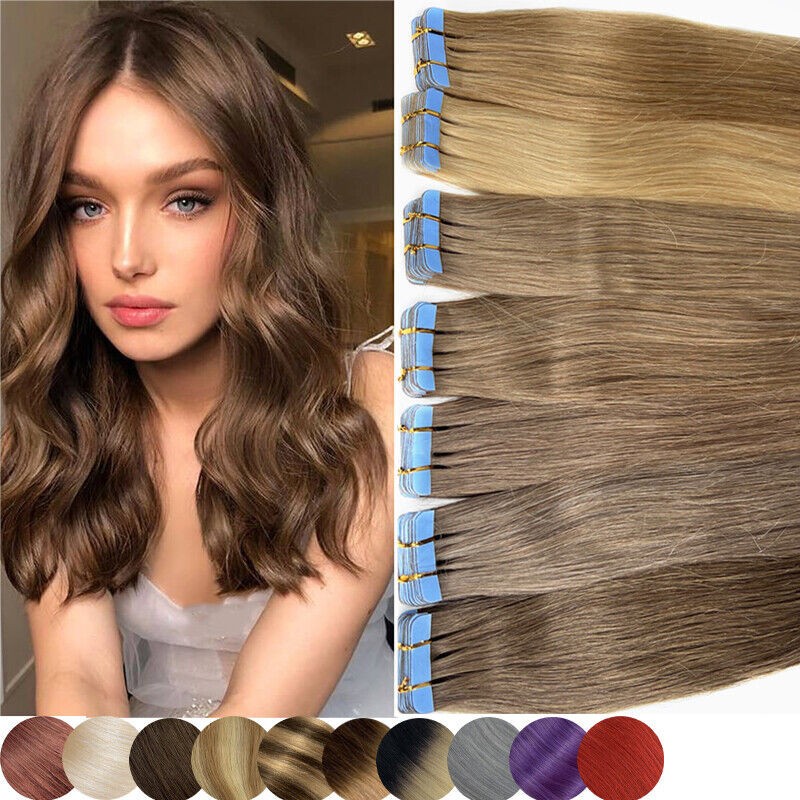 Tape in Remy Human Hair Extensions Seamless Skin Wefts Remy Thick Fashion Hair