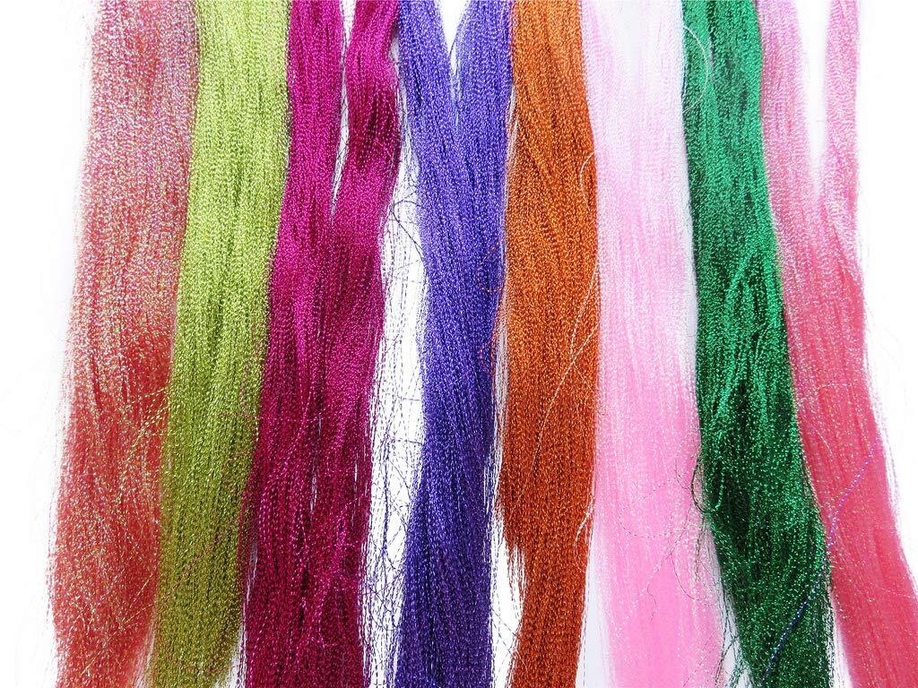 US 600 Strands Holographic Sparkle Woman Hair Glitter Tinsel Extensions Dazzles