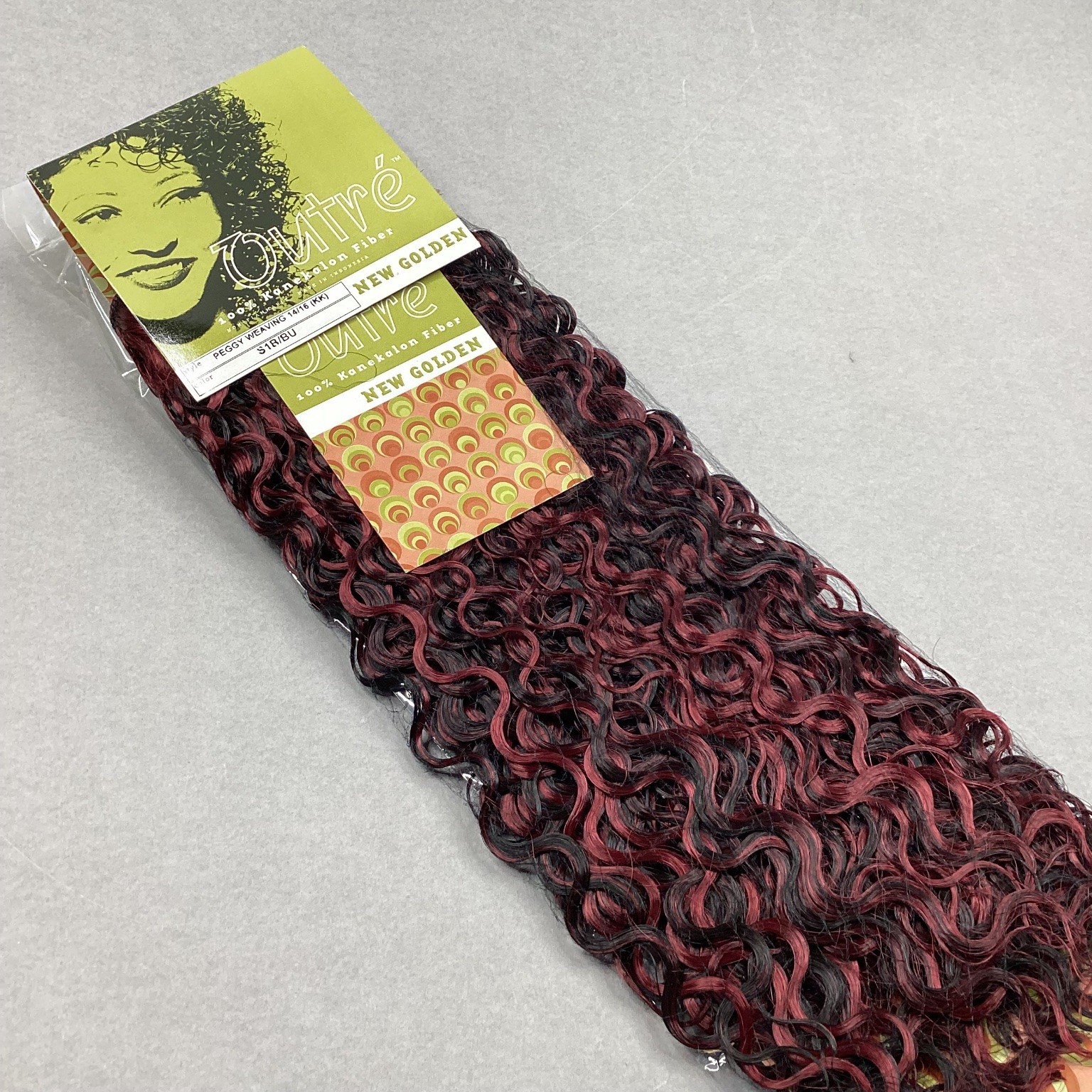 Outré Peggy Weaving Hair Extensions 14/16″ Kanekalon Curly Black Red Tone