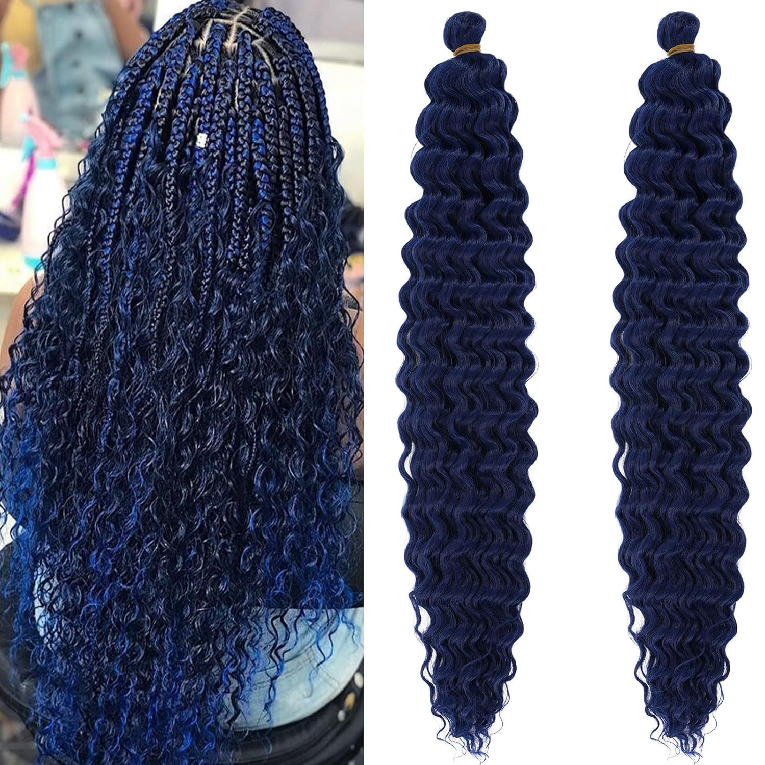 Water Deep Wave Curly Wavy Braiding Hair Pre Stretched Ocean Wave Crochet Hair N