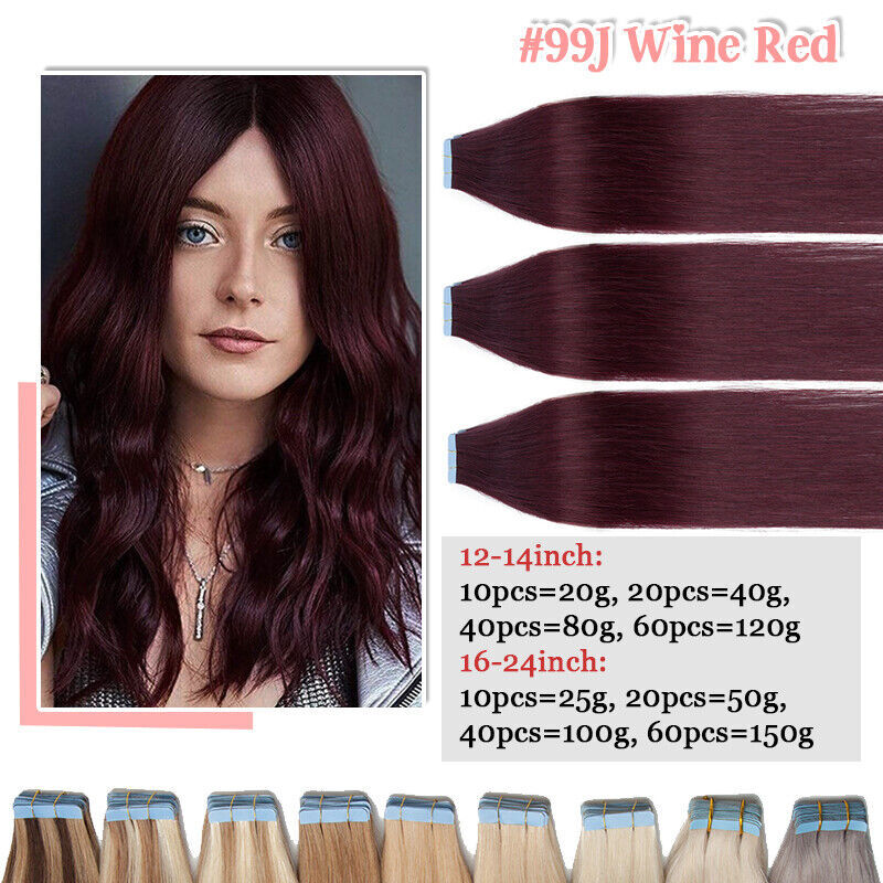 Bleach White Tape In 150G Remy Human Hair Extension Thick Skin Weft Double Drawn