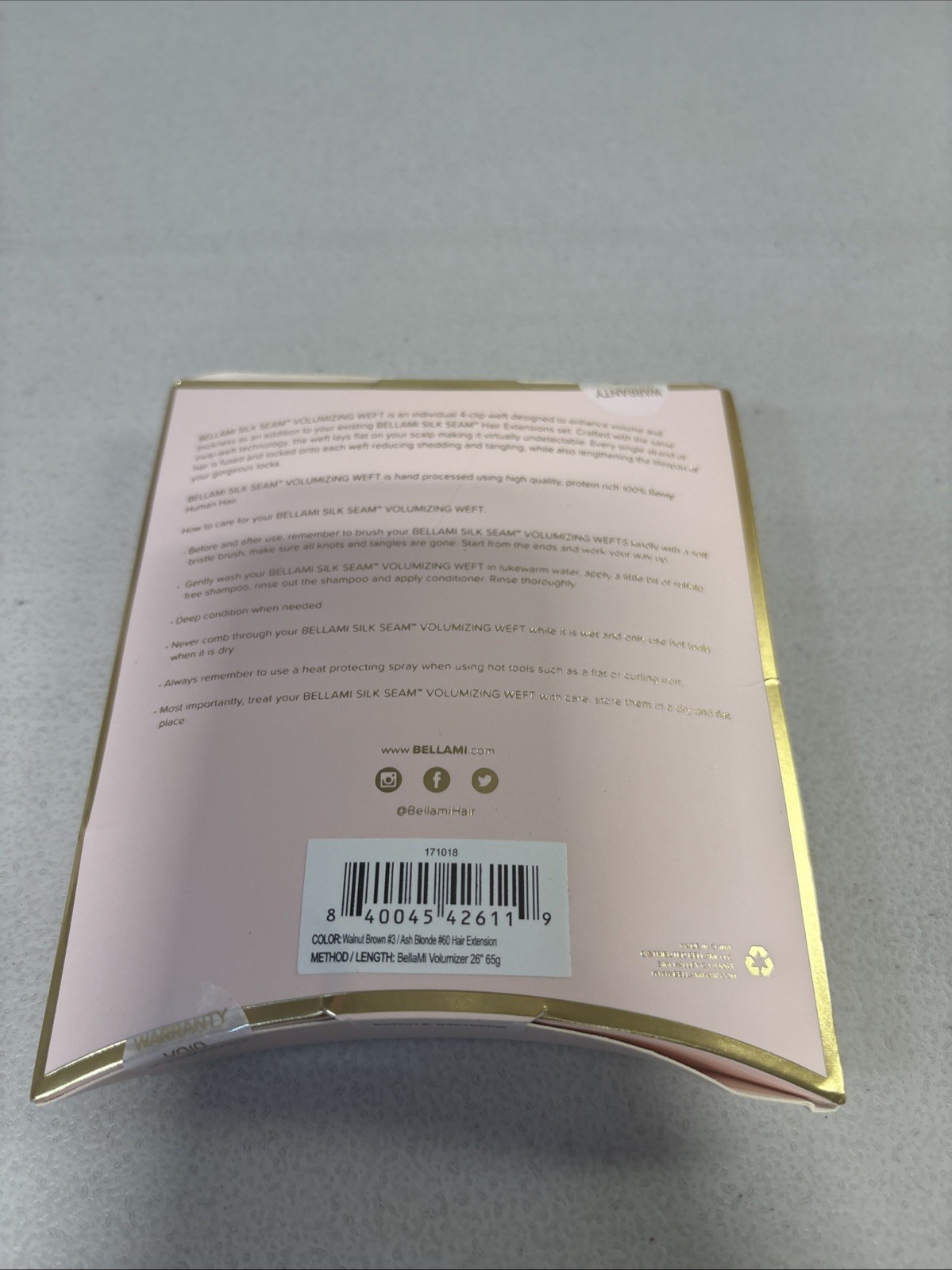 SILK SEAM VOLUMIZING WEFT 26in /65g/ Color #3-60