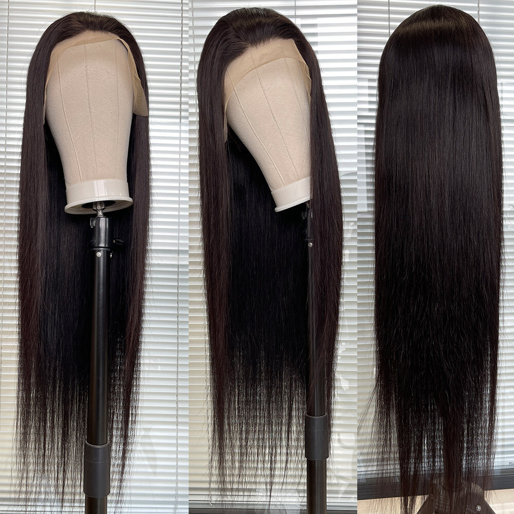 180% Density Full Lace Human Hair Wig Straight Women Hand Tied Full Lace Wig 26″