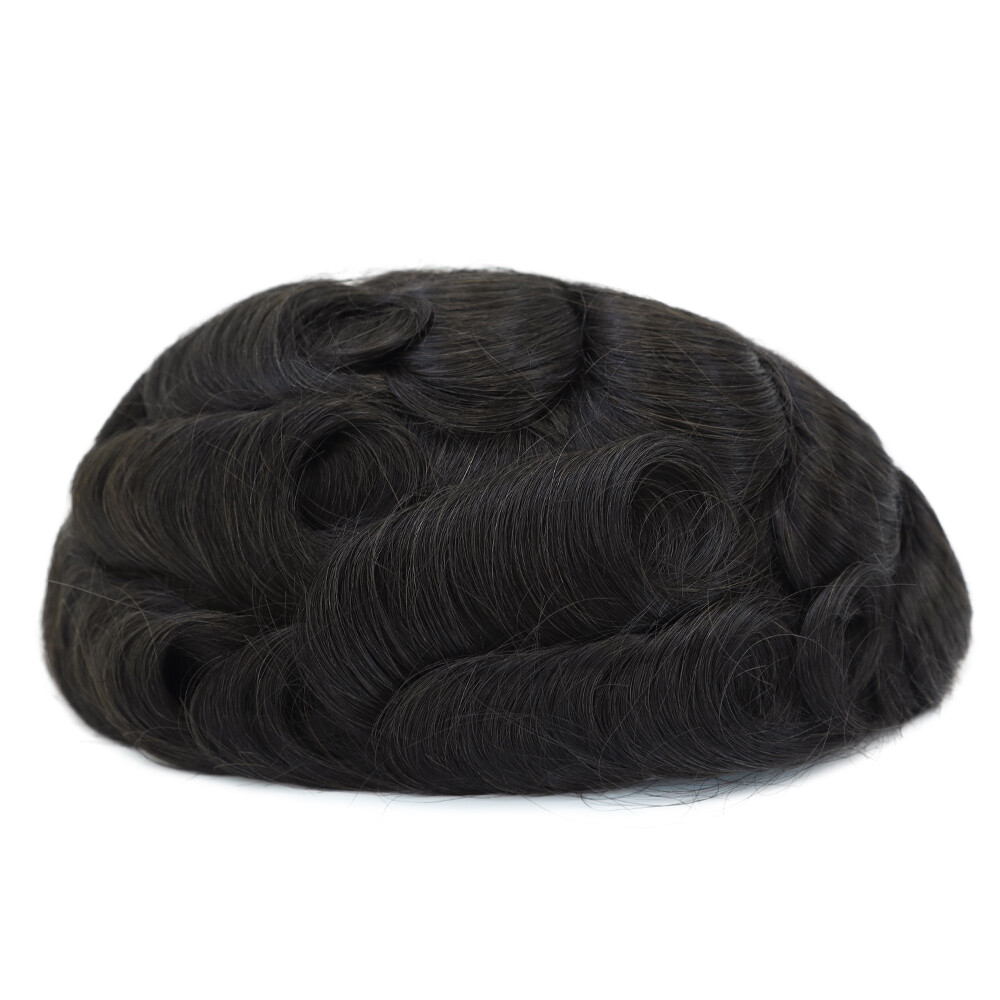 Toupee For Mens Human Hair Repelecment System Lace 0.04mm Thin Skin Hairpiece PU