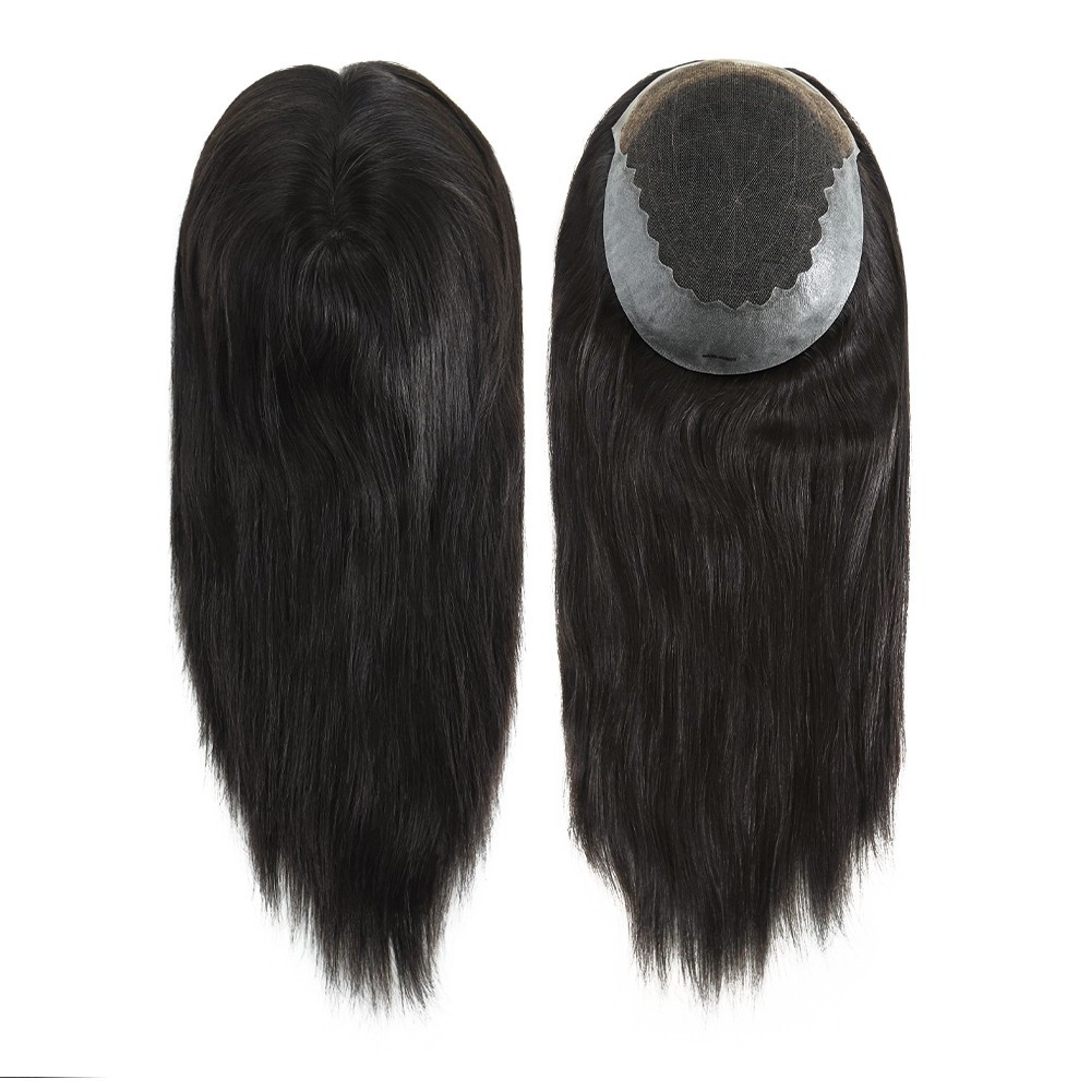 Womens For Wig Human Hair Replecement System Lace Poly Skin Medium Hairpieces Q6