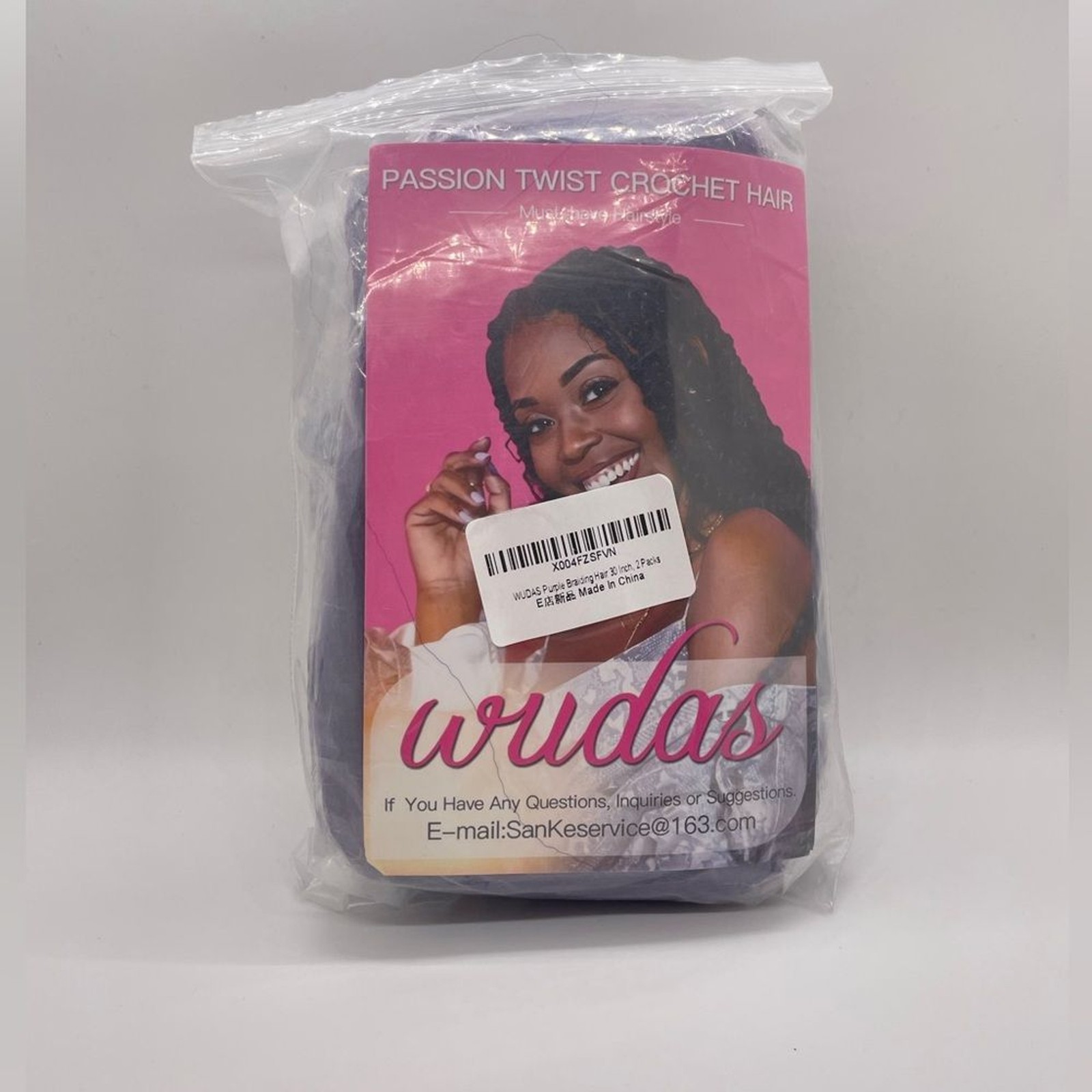 Purple Passion Twist Crochet Hair Wudas Braiding 30” New In Package 2 Pack Wear