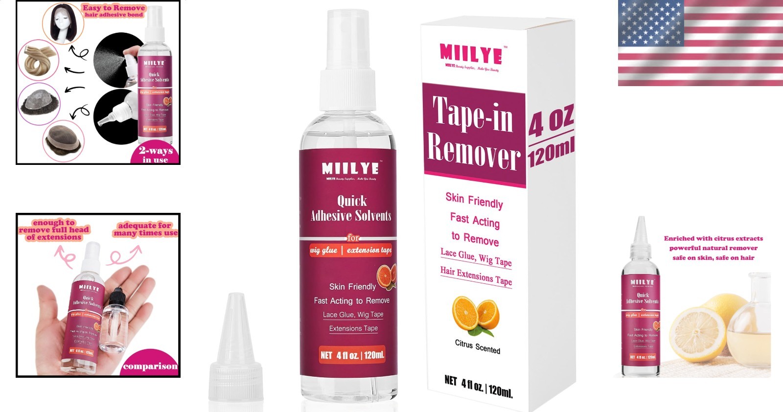Professional Tape In Extension Remover 4oz Fast Wig Glue Dissolves Residue Safe
