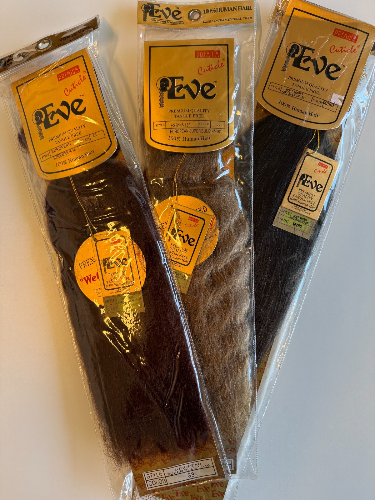 EVE 100% Human Hair Soft Micro Yaki and Euro Super Bulk Free Shipping