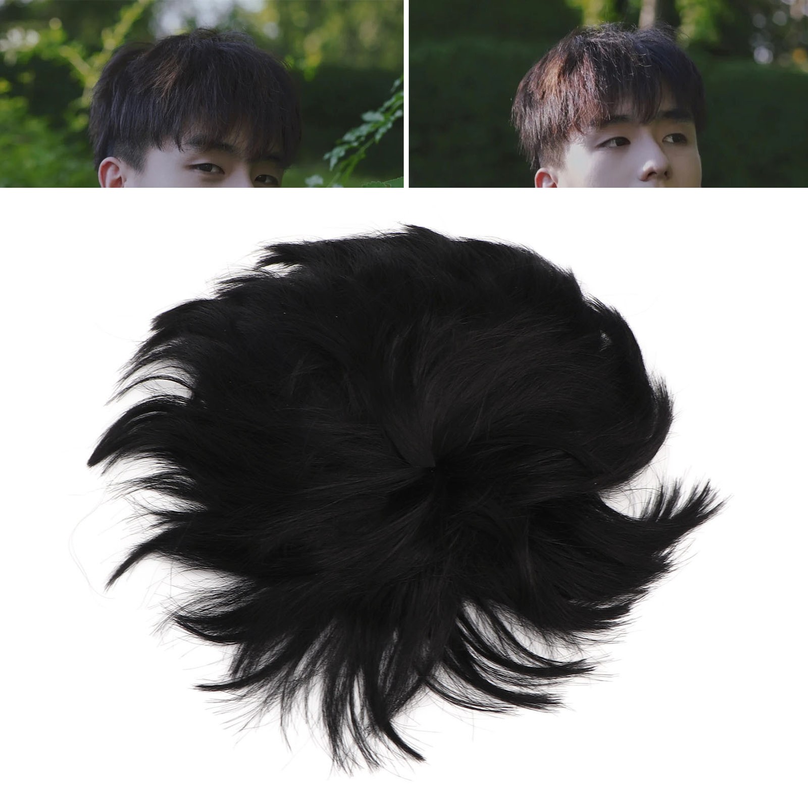 ­Men Short Toupee Fashionable Handsome Comfortable Breathable Men Hair Topper