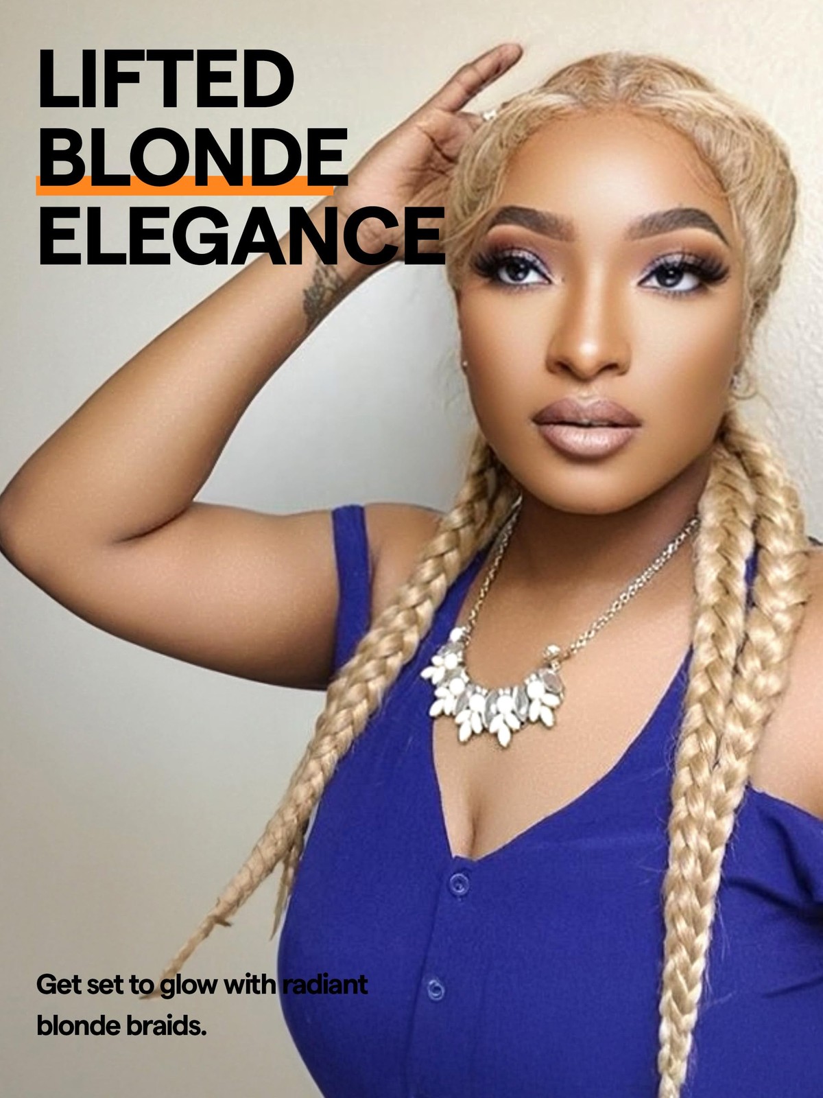 Gorgius Gold Blonde Braided Lace Front Wigs Pre Plucked Knotless Synthetic