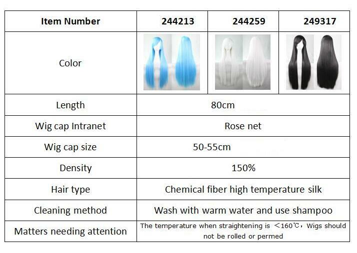 Black Long Straight Women Cosplay Costume Party Hair Anime Wigs Full Hair Wig