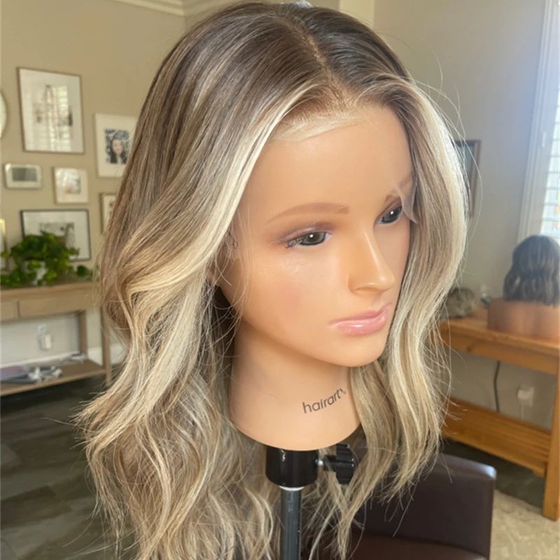 Ombre Caramel Brown Highlight Lace Front Human Hair Wigs