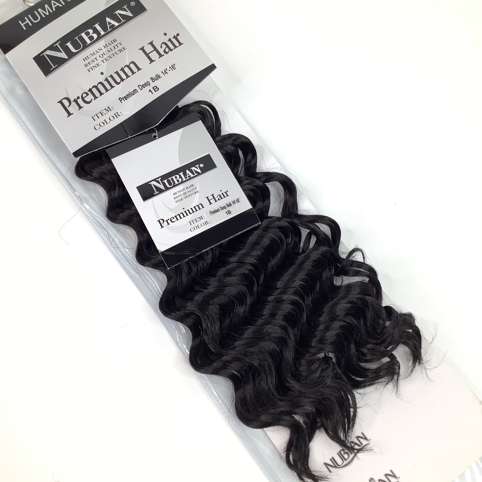 Nubian Premium Deep Bulk Human Hair Blend 14″-16″ Color 1B Braiding