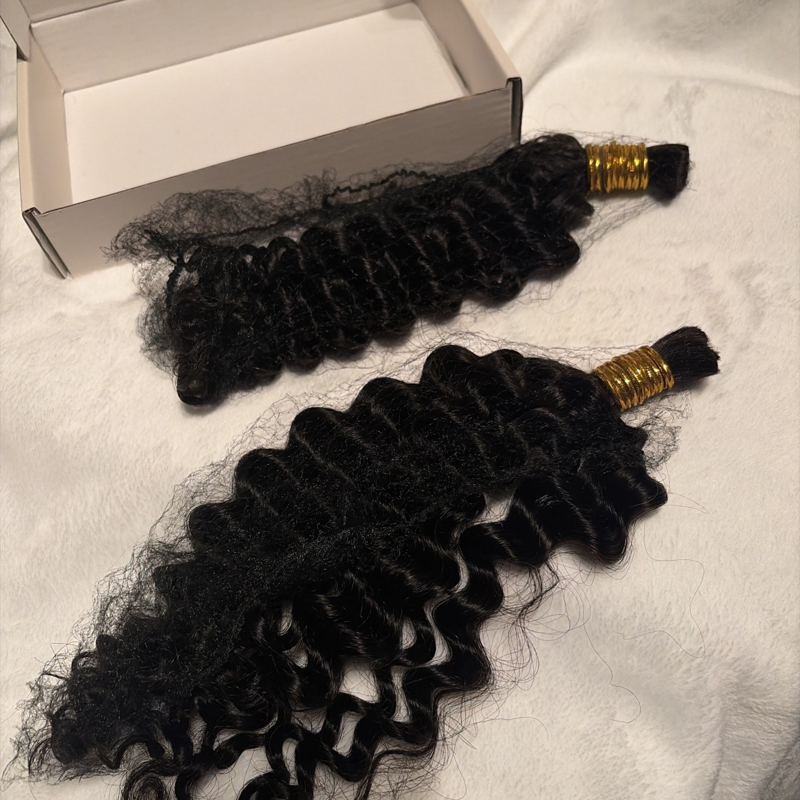 Human Braiding Hair for Boho Braids 100G, 16 Inch Curly Natural Black 12A