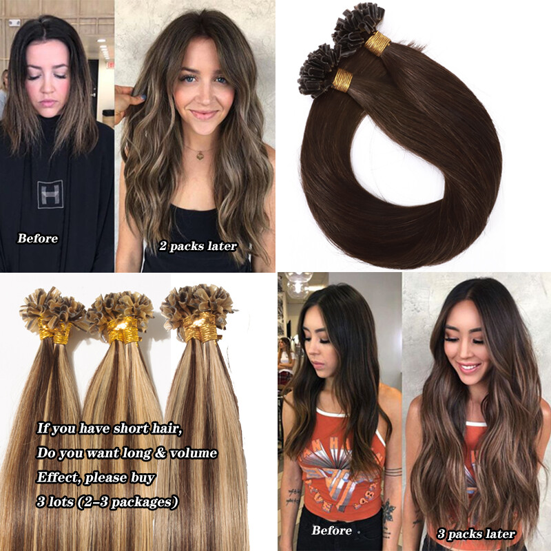 Pre Bonded Indian Keratin U Nail Tip Real Human Hair Extensions 100G 200s Blonde