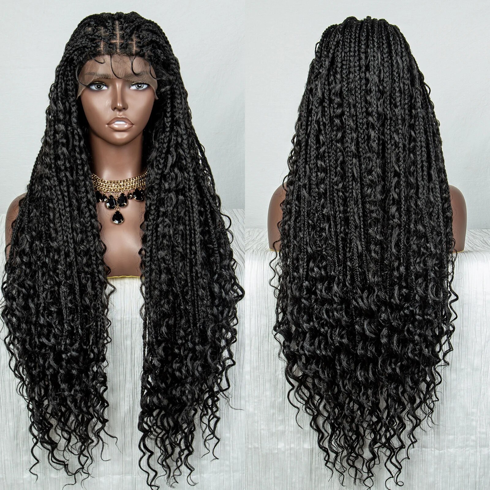 32 Inches Synthetic Lace Braided Wigs Lace Women Braid Wigs Clearance Lace Wig