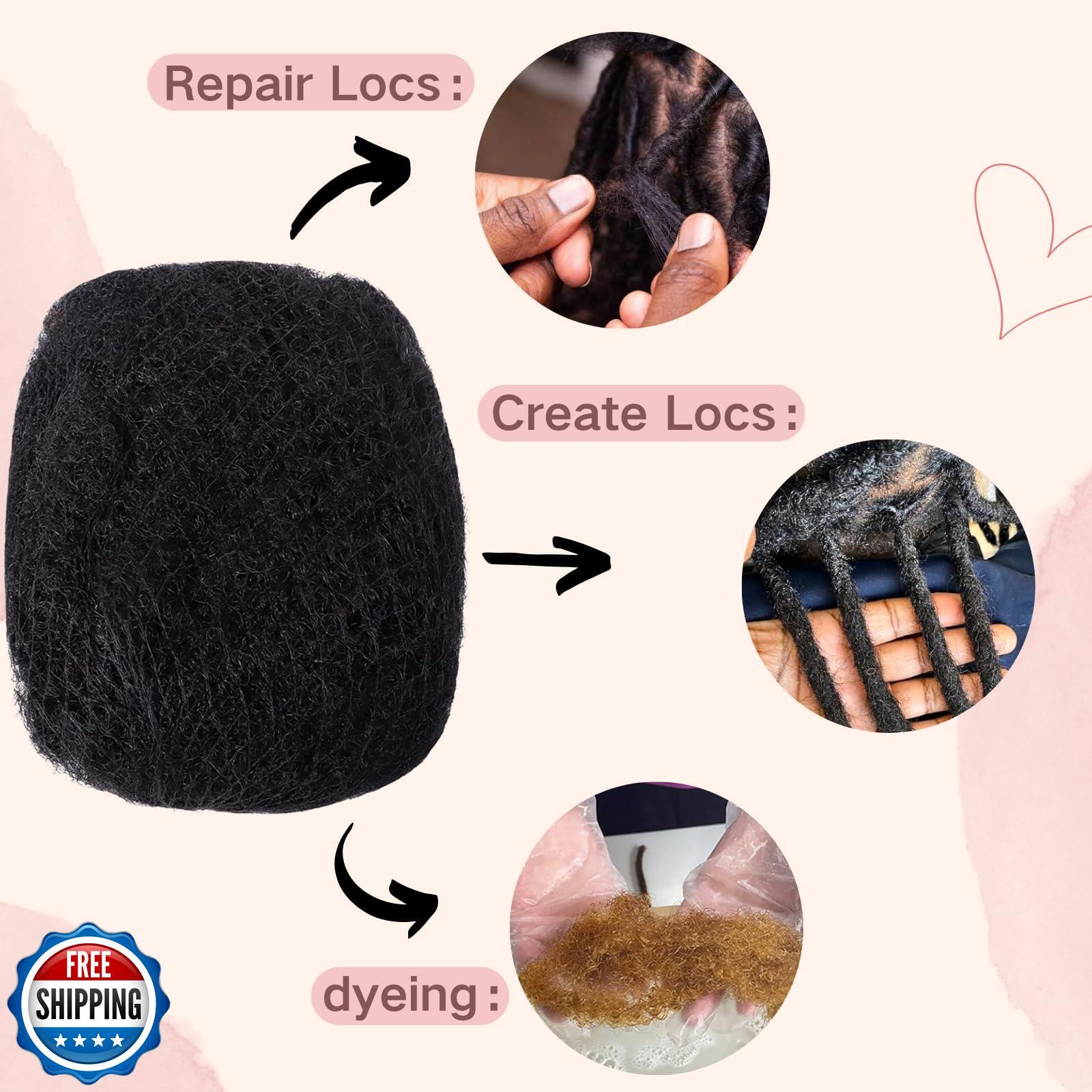 Afro Kinkys Bulk Human Hair for Dreadlock Extensions,Repair Locs, Twists and