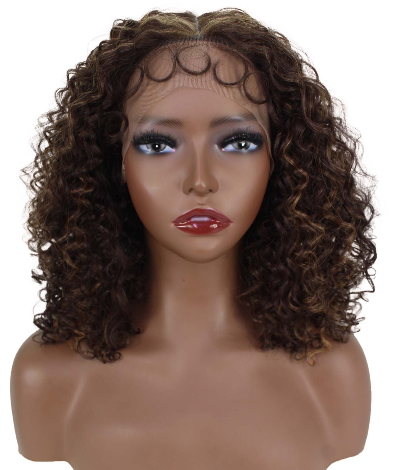 LUXLUXE Cara 4X4” Mid-part HD Lace Front Medium Length Curly Natural Loo BL-0154