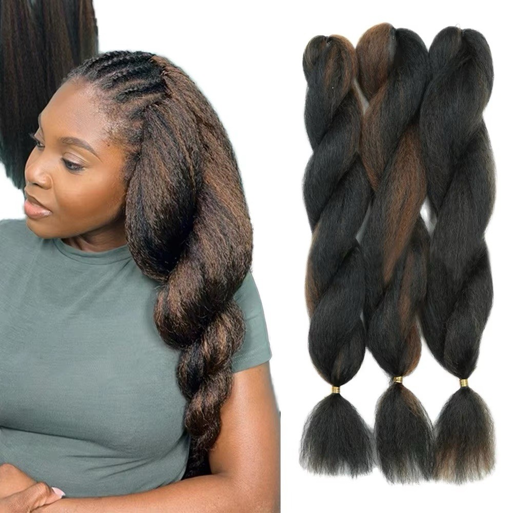 26 inch Kinky Straight Vixen Crochet Hair synthetic Bundles (3 Pack) Multi Color