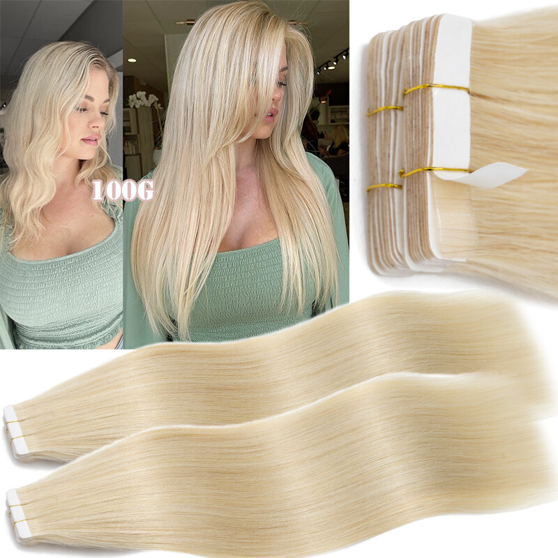 CLEARANCE 20/40/60PCS Thick Tape In Remy Human Hair Extensions Skin Weft Brown