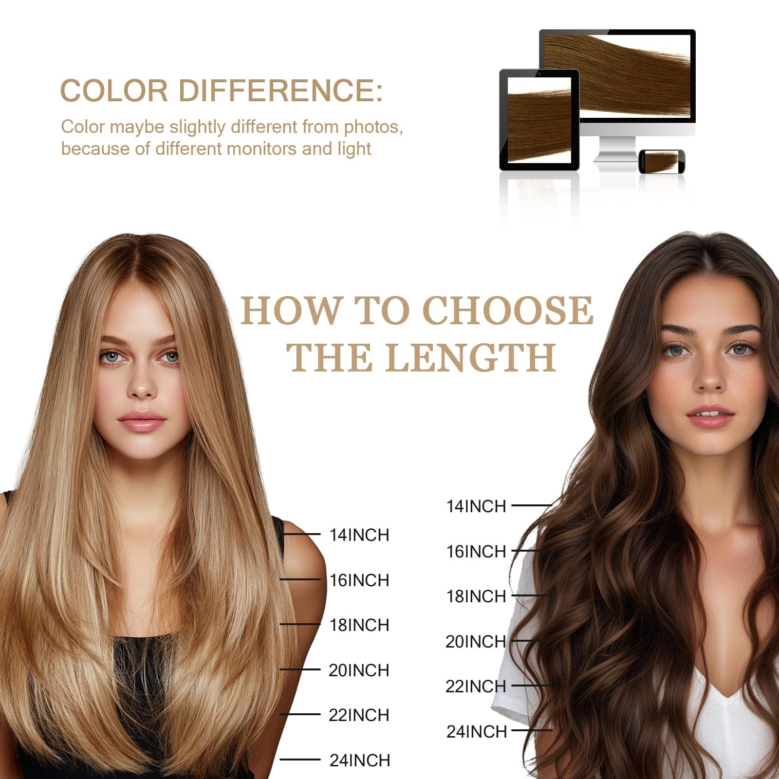 Eliysako Remy-Hair Microlink Hair Extensions Human Hair Micro Bead 18inch 40g/pa
