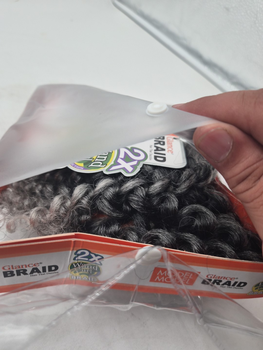 Model Model Glance Braid Color Tgrey Jumpy Wanda Curl 2x Wand Spiral Lot Of 2