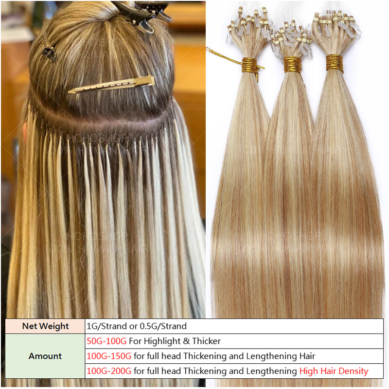 300S Micro Loop Ring Pre Bonded NANO I Tip 100% Remy Human Hair Extensions Ombre
