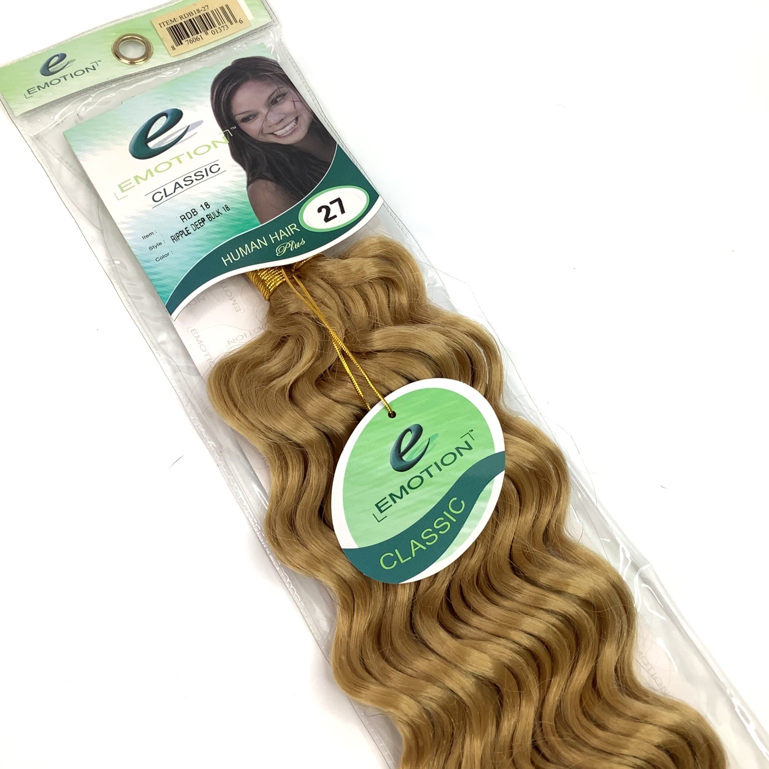 EMOTION RDB-18 Ripple Deep Bulk Human Hair Extension Color 27 18″ Braiding