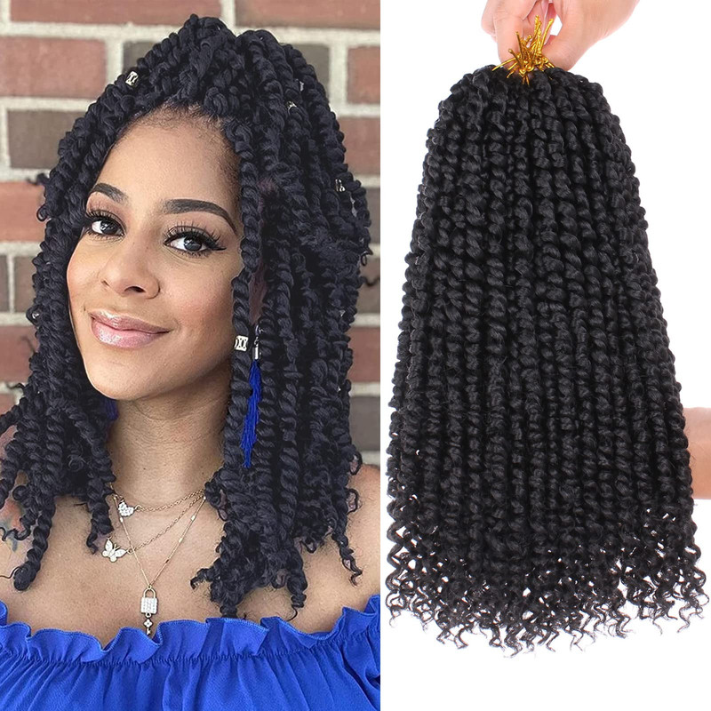 Leeven Passion Twist Hair 14 Inch 8 Packs Pre Twisted Looped Passion Twist