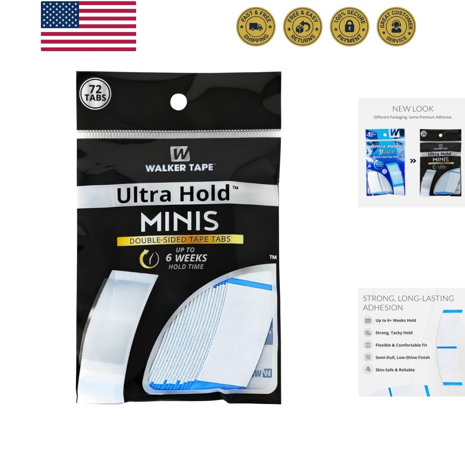 Ultra Hold Mini Tabs, Double Sided Wig Tape Tabs for Lace Systems and Tape in…